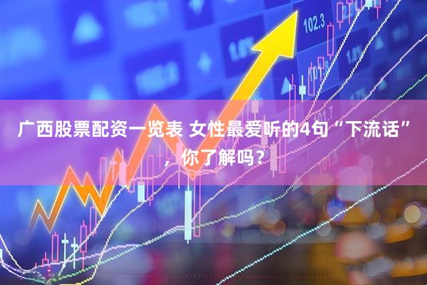 广西股票配资一览表 女性最爱听的4句“下流话”，你了解吗？