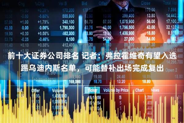 前十大证券公司排名 记者：弗拉霍维奇有望入选踢乌迪内斯名单，可能替补出场完成复出